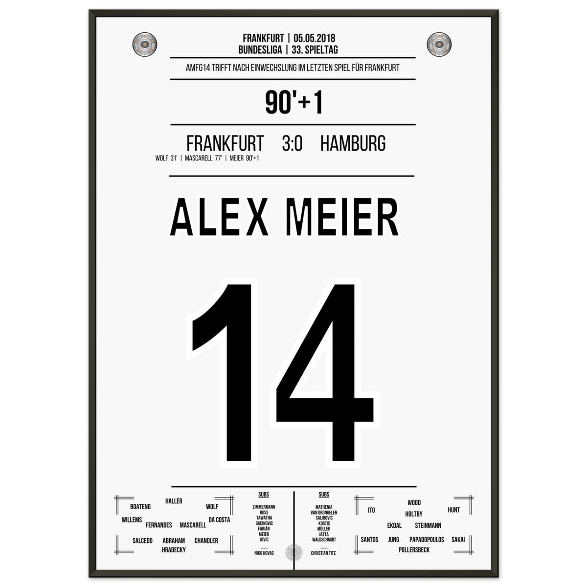 El último gol de Alex Meier para despedirse en 2018