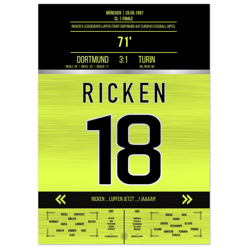 (Metal Print) Rickens legendary lob 1997