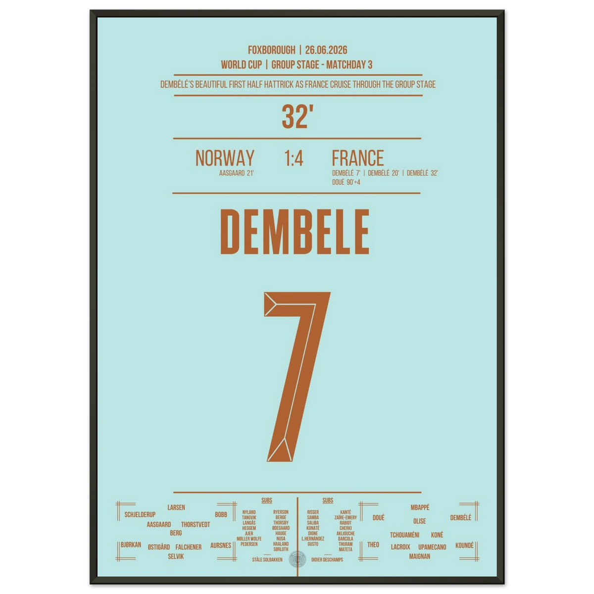 Dembele hat trick against Norway