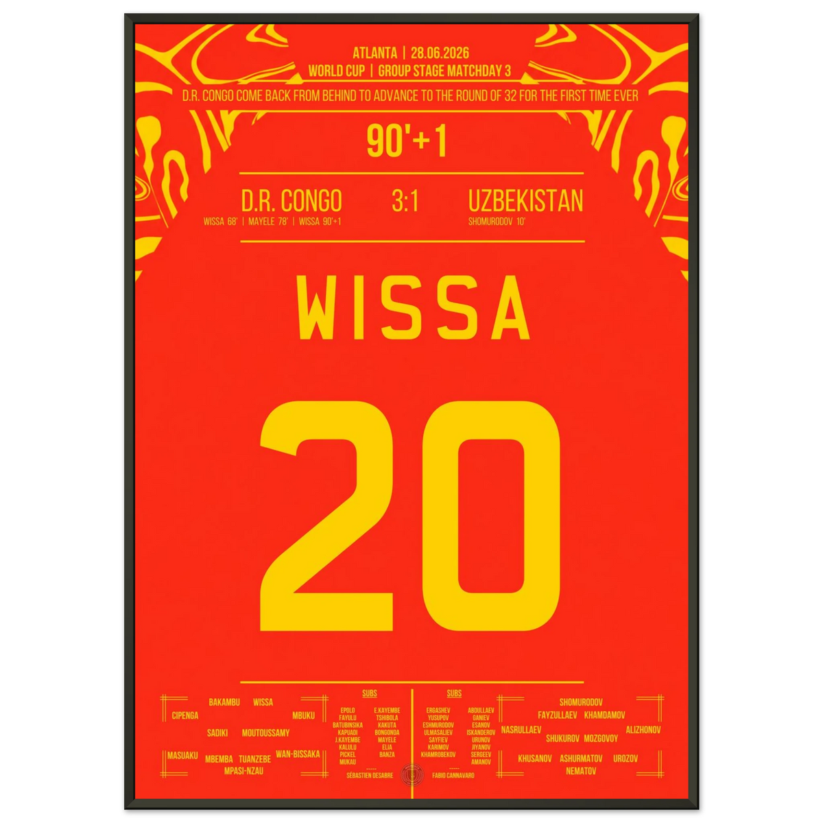 Wissa shoots the Democratic Republic of Congo to their first World Cup victory in history