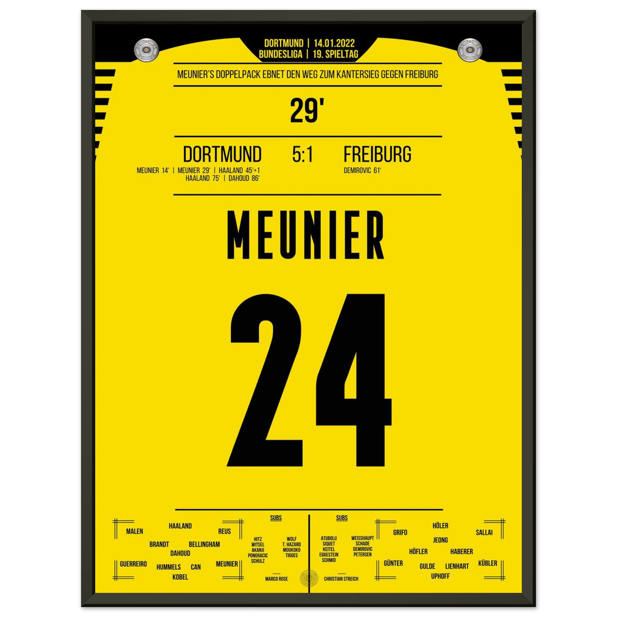 Meunier's Doppelpack gegen Freiburg