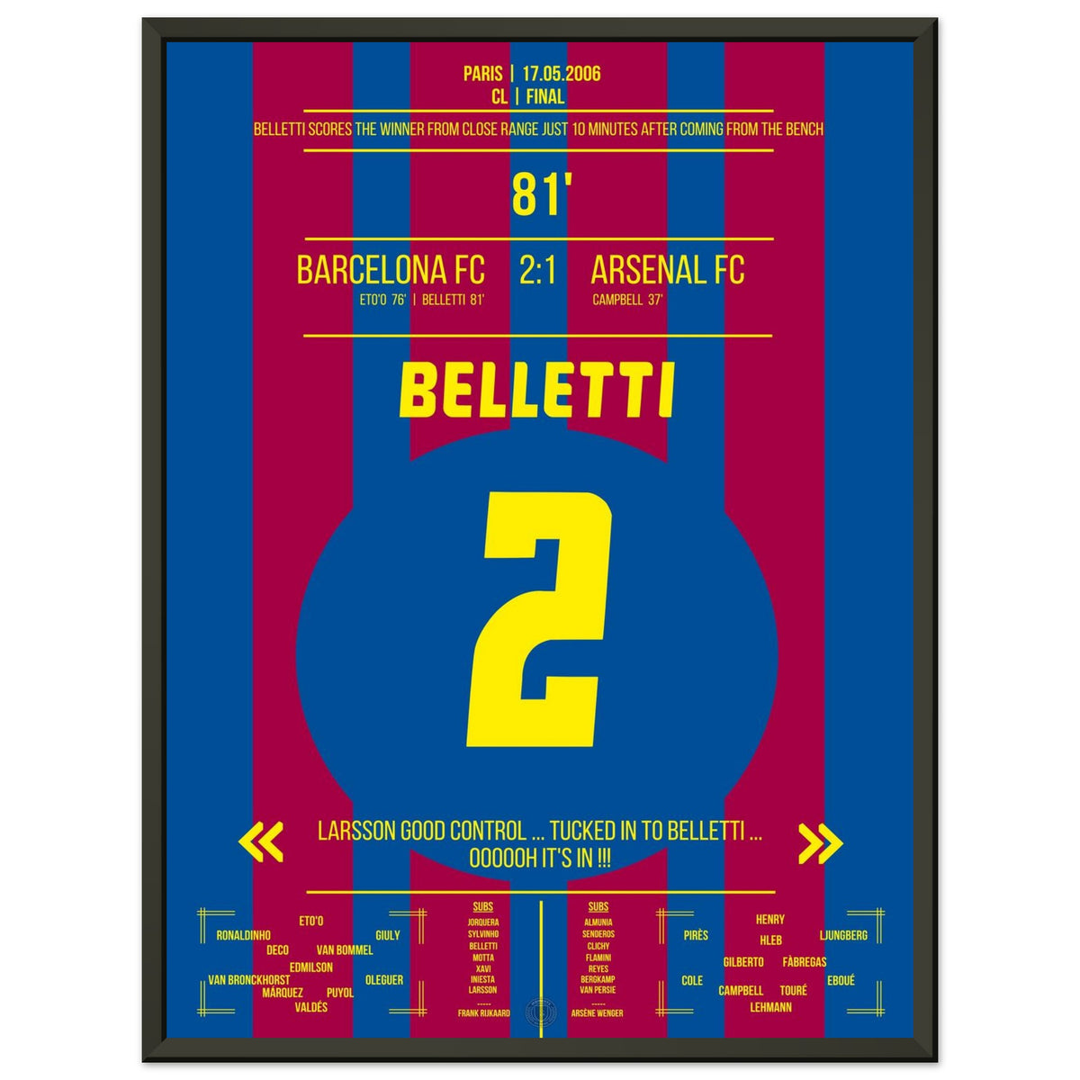 Belletti erzielt den Siegtreffer im Finale 2006 Barcelona - Arsenal