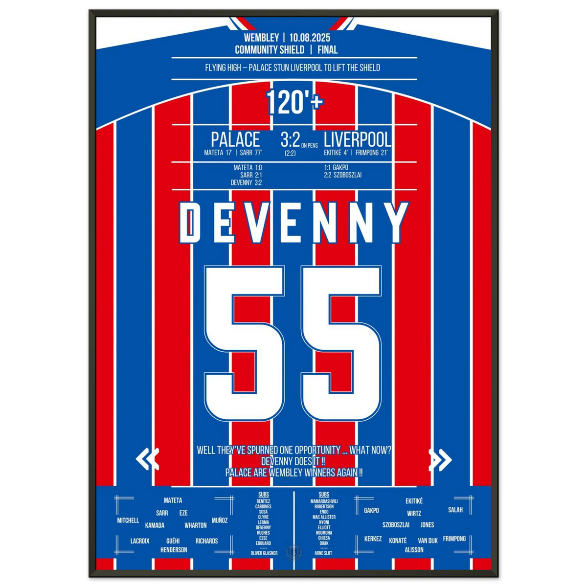Devenny ice cold: Palace take the shield from the point