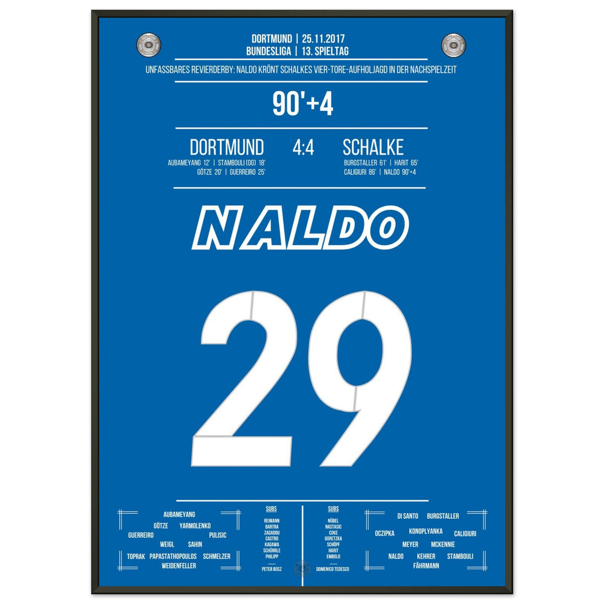 Il pareggio di Naldo in una frenetica rimonta nel derby della Ruhr