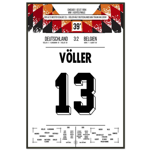 Völler marca dos goles en la victoria de Alemania en los octavos de final de la Copa del Mundo 1994.