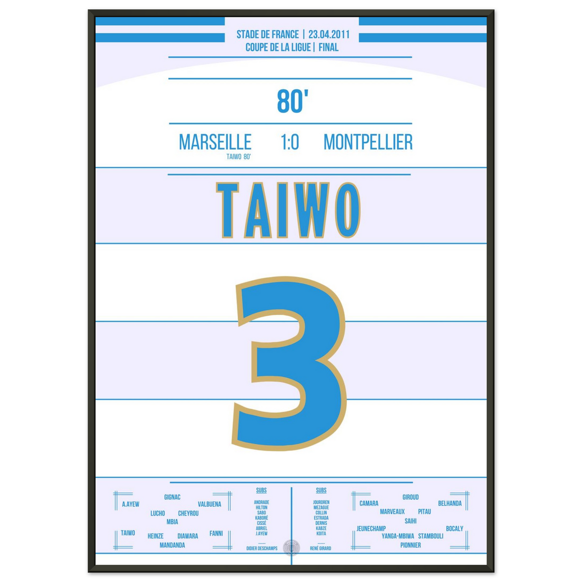 Taiwo scores for Marseille to win the cup in 2011