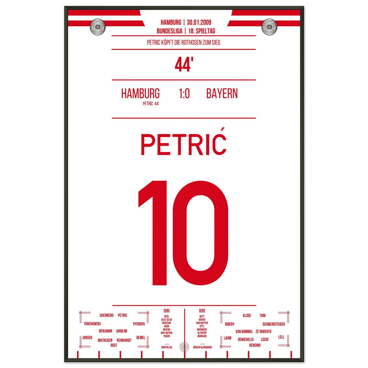 Petric heads Hamburg to victory against <tc>Bayern</tc>