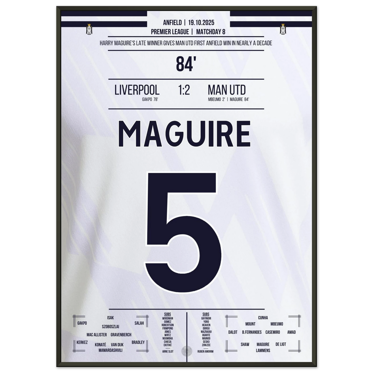 Maguire heads Man Utd to their first win at Anfield since 2016