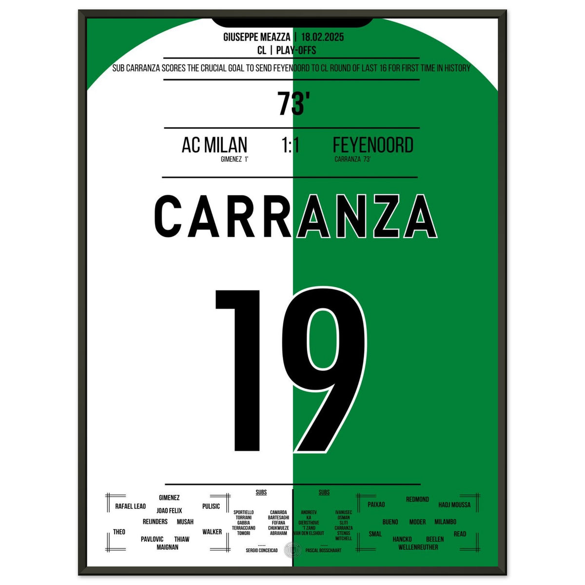Carranza heads Feyenoord into the round of 16