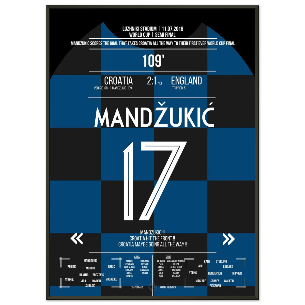 ¡El gol de la final del Mundial! Mandzukic lleva a Croacia a la victoria contra Inglaterra en 2018.