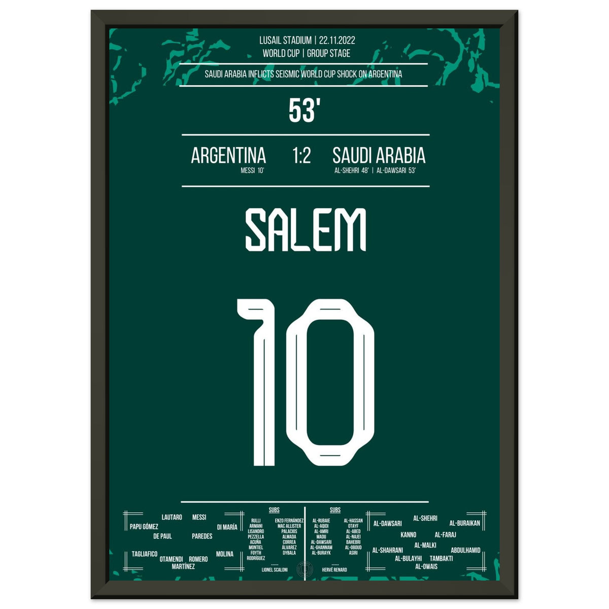 Salem Al-Dawsari gol de la victoria contra el futuro campeón del mundo Argentina