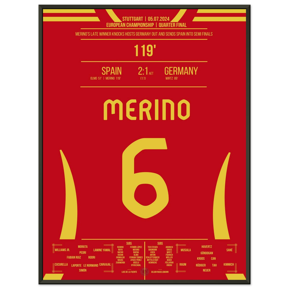 Mikel Merino cabecea a España en el último minuto hacia las semifinales.