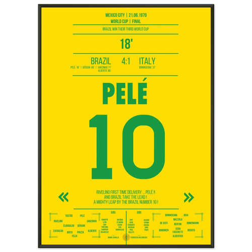 Pelé gana su tercer título de la Copa del Mundo en 1970 contra Italia.