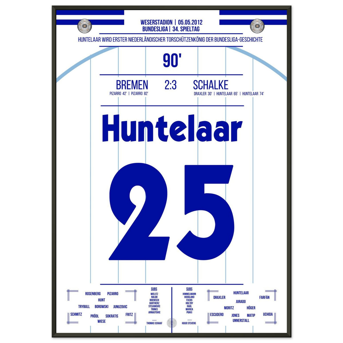 Huntelaar becomes the first Dutch top scorer in the Bundesliga.