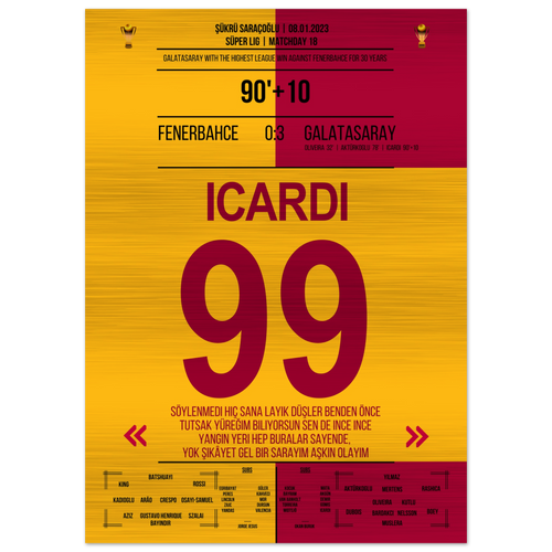 (Metal Print) Galatasaray dismantles Fenerbahce in their own stadium