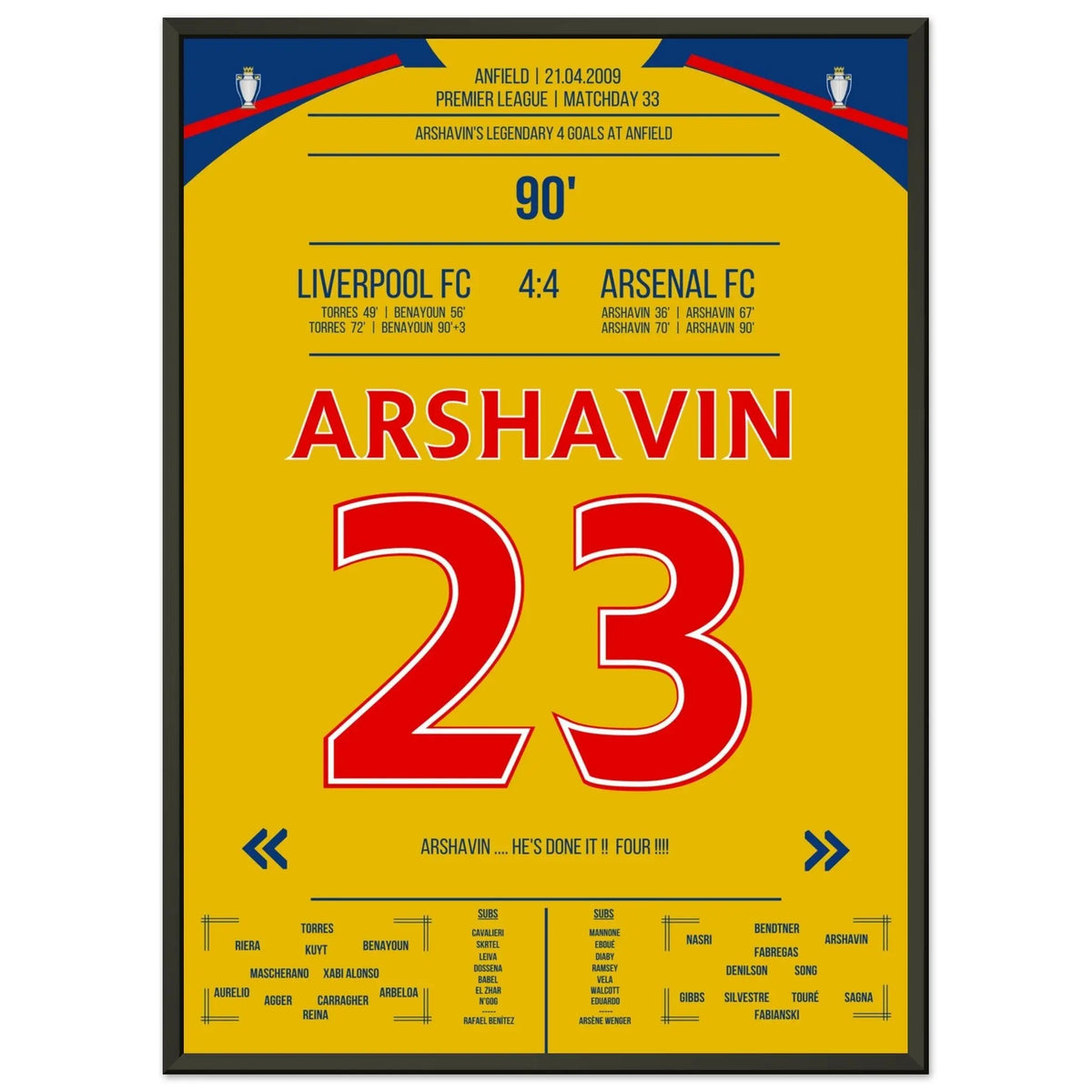 Arshavin's spettacolo con 4 gol ad Anfield 2009