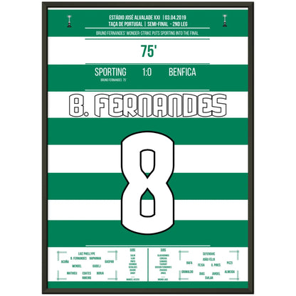 Bruno Fernandes schießt Sporting im Derby ins Pokalfinale 2019 50x70-cm-20x28-Schwarzer-Aluminiumrahmen