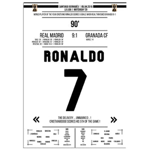 Cristiano Ronaldo's 5 Tore-Show gegen Granada in 2015 A4-21x29.7-cm-8x12-Ohne-Rahmen
