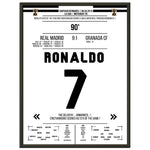 Cristiano Ronaldo's 5 Tore-Show gegen Granada in 2015 45x60-cm-18x24-Schwarzer-Aluminiumrahmen