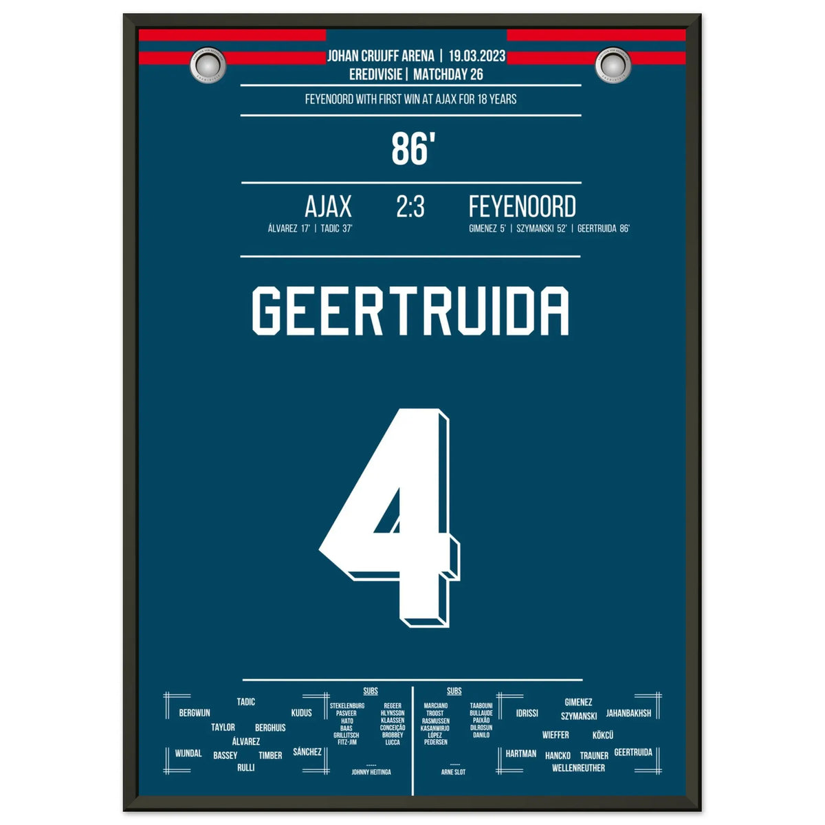 Feyenoord mit erstem Sieg bei Ajax nach 18 Jahren