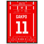 Gakpo mit Siegtreffer im Pokalfinale gegen Ajax 2017 50x70-cm-20x28-Schwarzer-Aluminiumrahmen