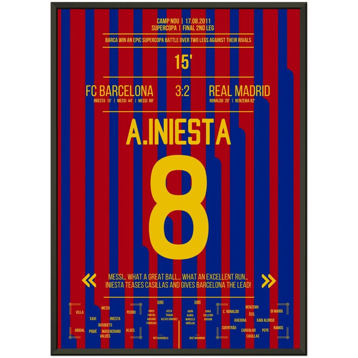 Il gol di Iniesta nella vittoria della Supercoppa nel 2011