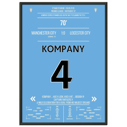 Kompany marca un golazo contra Leicester en el camino del City hacia el título de la Premier League 2019.
