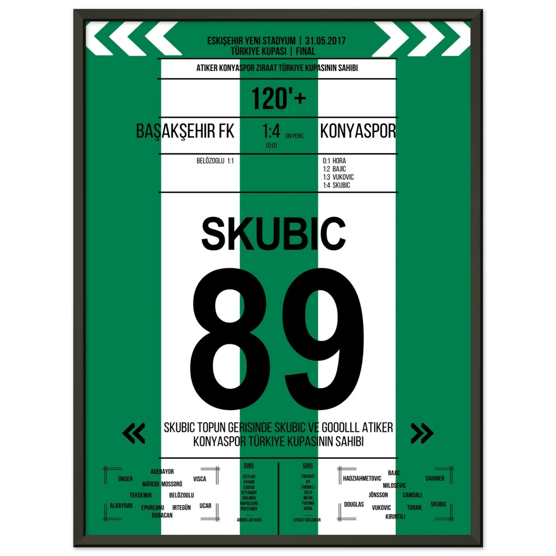 Konya mit erstem Pokalsieg der Vereinshistorie in 2017 45x60-cm-18x24-Schwarzer-Aluminiumrahmen