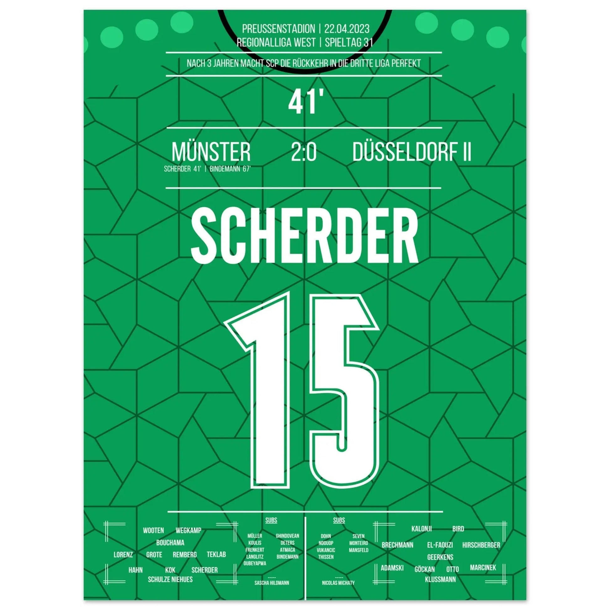 Münster's Rückkehr in die dritte Liga in 2023 45x60-cm-18x24-Ohne-Rahmen