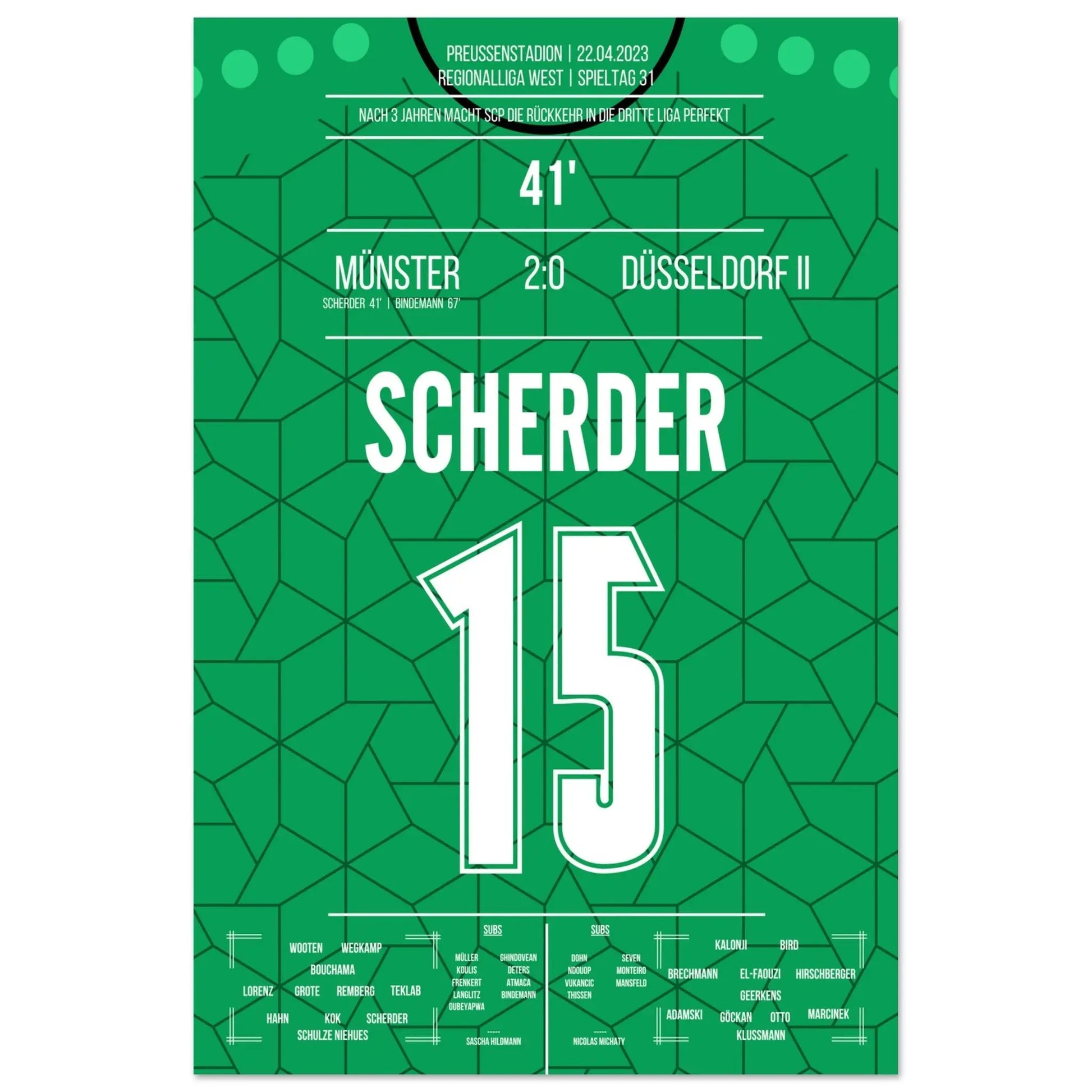 Münster's Rückkehr in die dritte Liga in 2023 60x90-cm-24x36-Ohne-Rahmen