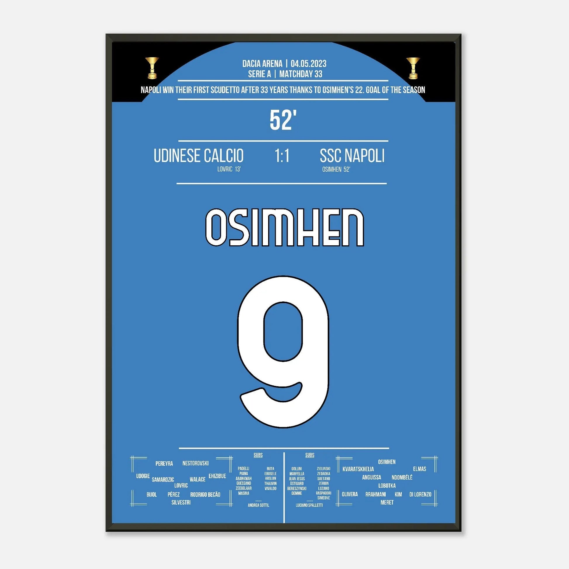 Neapel's 3. Scudetto nach 33 Jahren gegen Udinese 