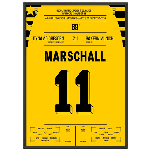 Sensación de copa por Marschall - Dresde vence a <tc>Bayern</tc> en los octavos de final de la Copa DFB 1993
