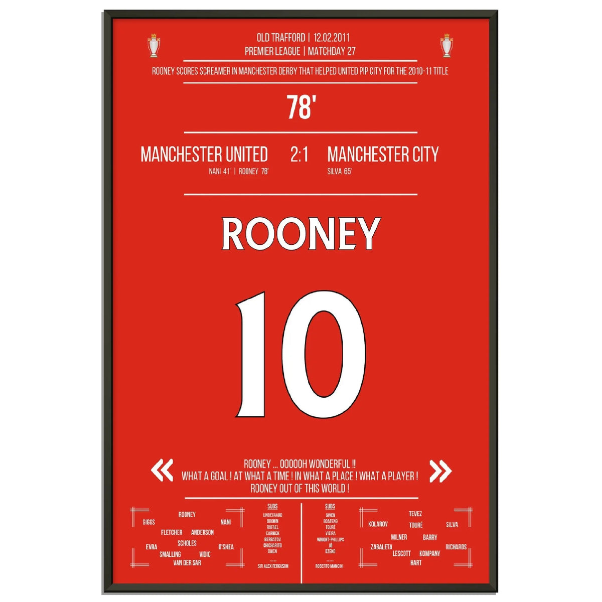 Il colpo di tacco di Rooney nel Manchester Derby 2011