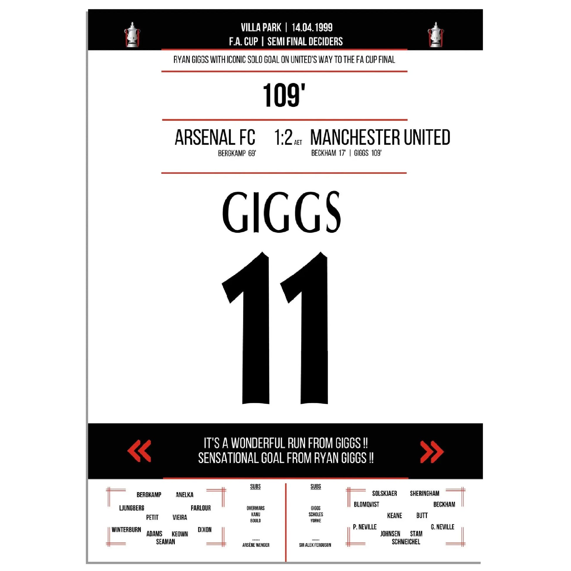 Ryan Giggs legendäres Tor im FA Cup Halbfinal-Triumph gegen Arsenal in 1999 