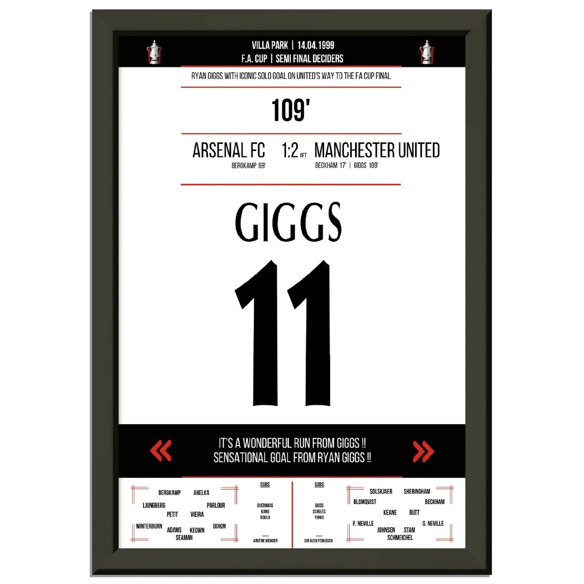 Ryan Giggs legendäres Tor im FA Cup Halbfinal-Triumph gegen Arsenal in 1999 