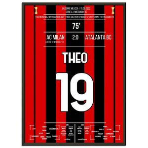Theo Hernández' spektakuläres Solo-Tor gegen Atalanta auf dem Weg zum Scudetto 50x70-cm-20x28-Schwarzer-Aluminiumrahmen