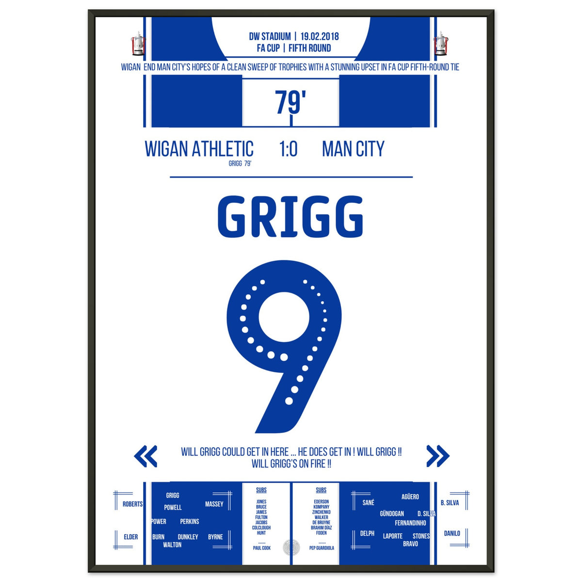 ¡Will Grigg está en llamas! Wigan se convierte nuevamente en la pesadilla de la copa para el Man City.