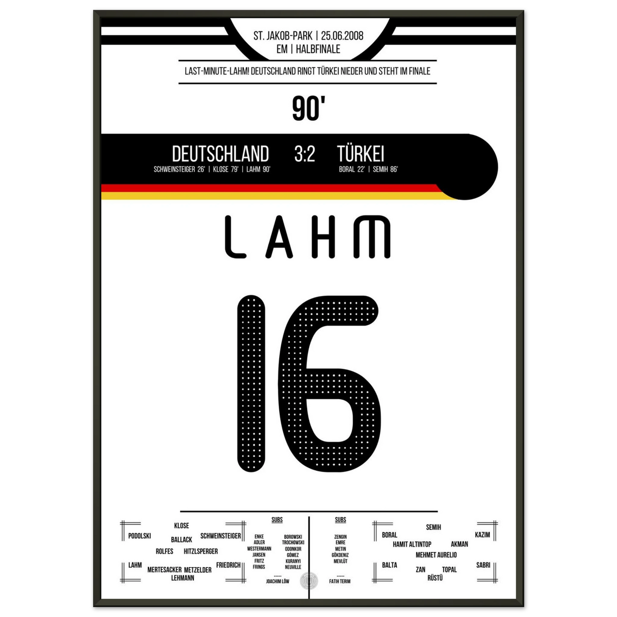 Lahm's last-minute goal in the European Championship semi-final against Turkey