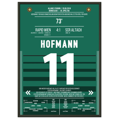 L'addio perfetto di Hofmann nell'ultima partita per il Rapid