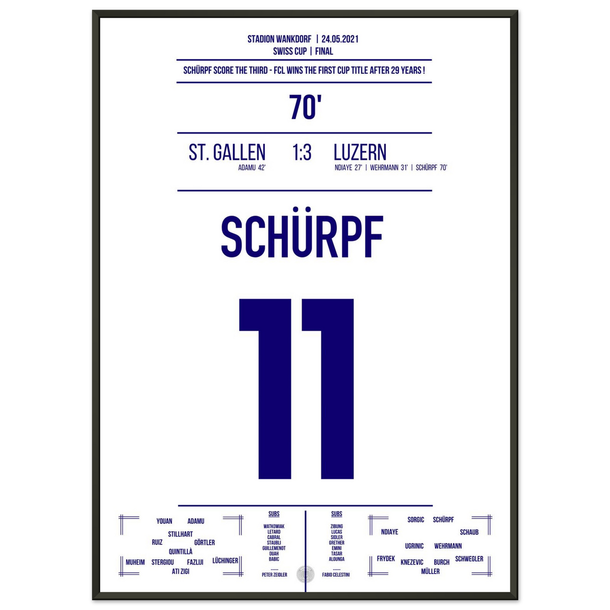 Schürpf trifft und Luzern holz den Schweizer Cup
