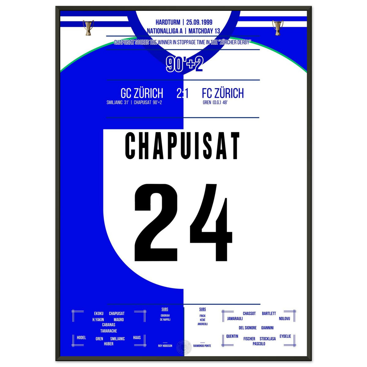 El gol de la victoria de Chapuisat en el derbi de Zúrich en 1999