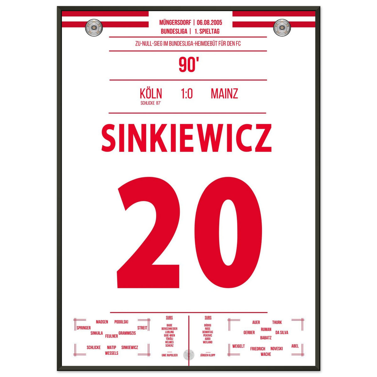 Victoria por cero en el debut de Bundesliga para Sinkiewicz