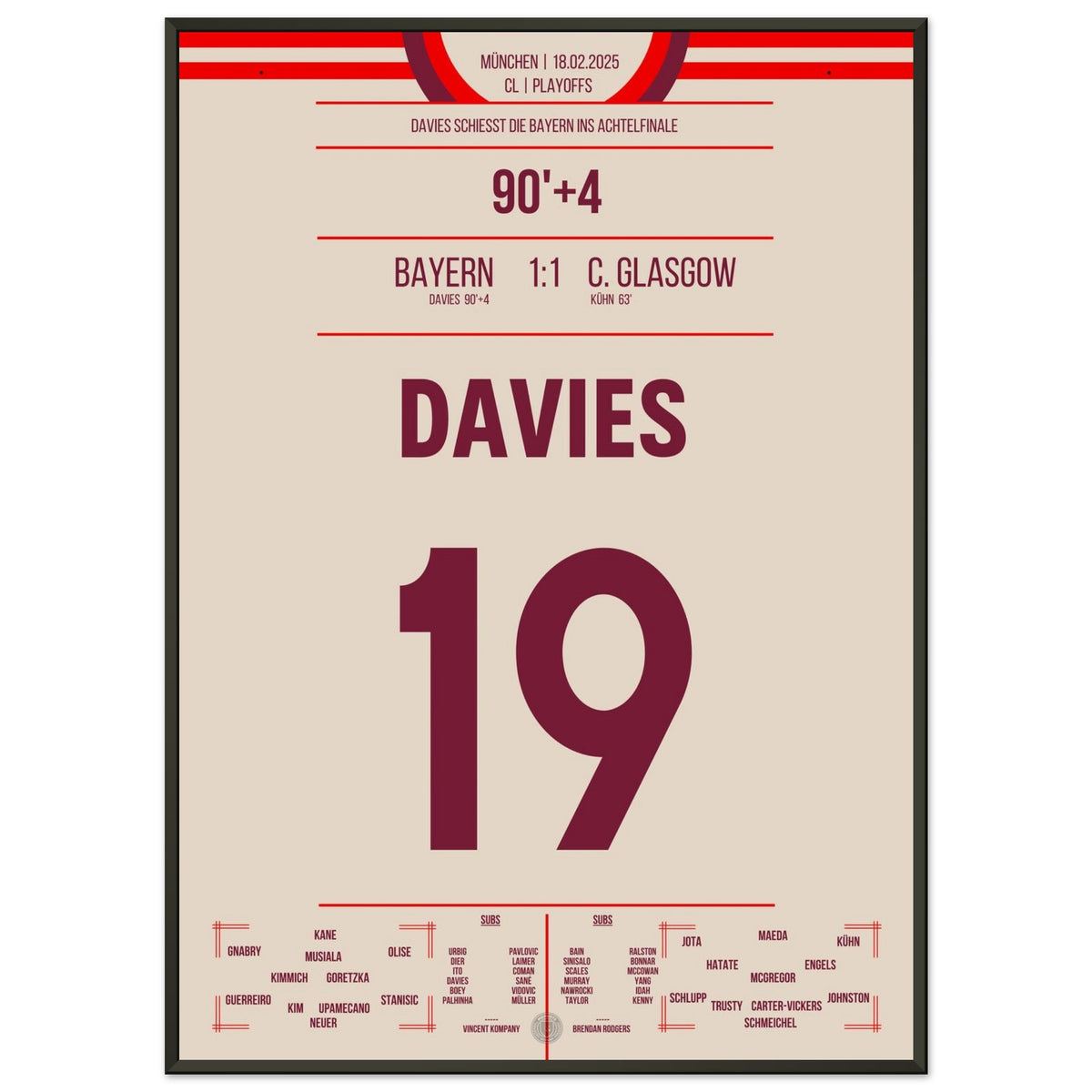 Davies salva al <tc>Bayern</tc> con un gol del empate en el tiempo de descuento para avanzar a los octavos de final de la CL.