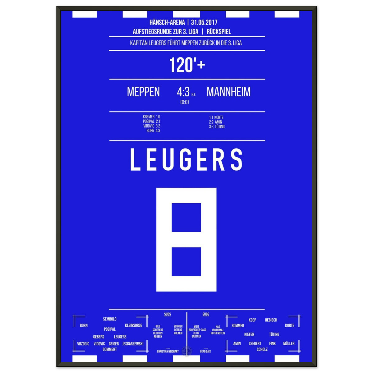 Kapitän-Leugers riporta il Meppen in 3. Liga 2017