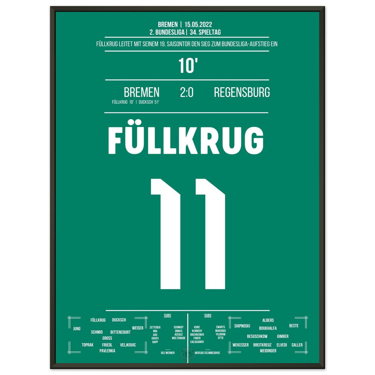 Il gol di Füllkrug per la promozione in Bundesliga