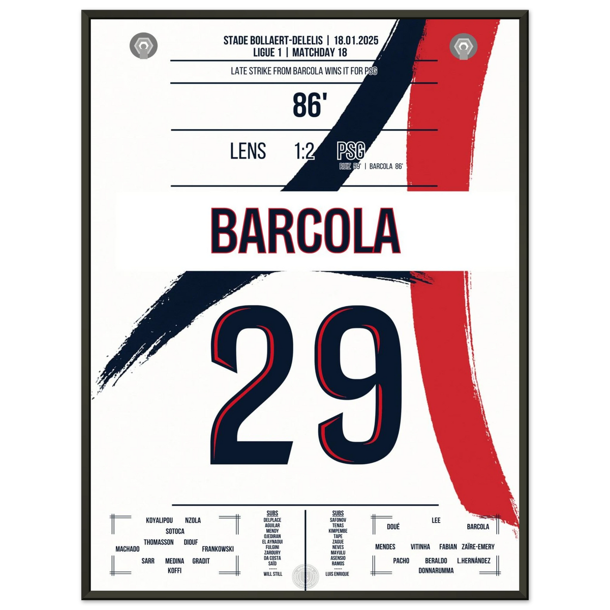 <tc>Barcola marca el gol de la victoria en los últimos minutos en Lens





</tc>