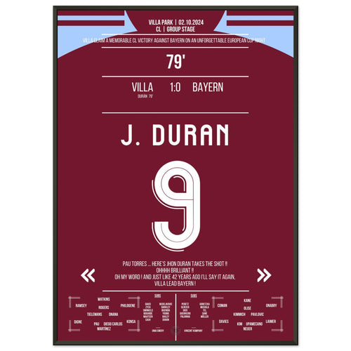 Jhon Duran's Siegtreffer gegen Bayern bringt den Villa Park zum explodieren!