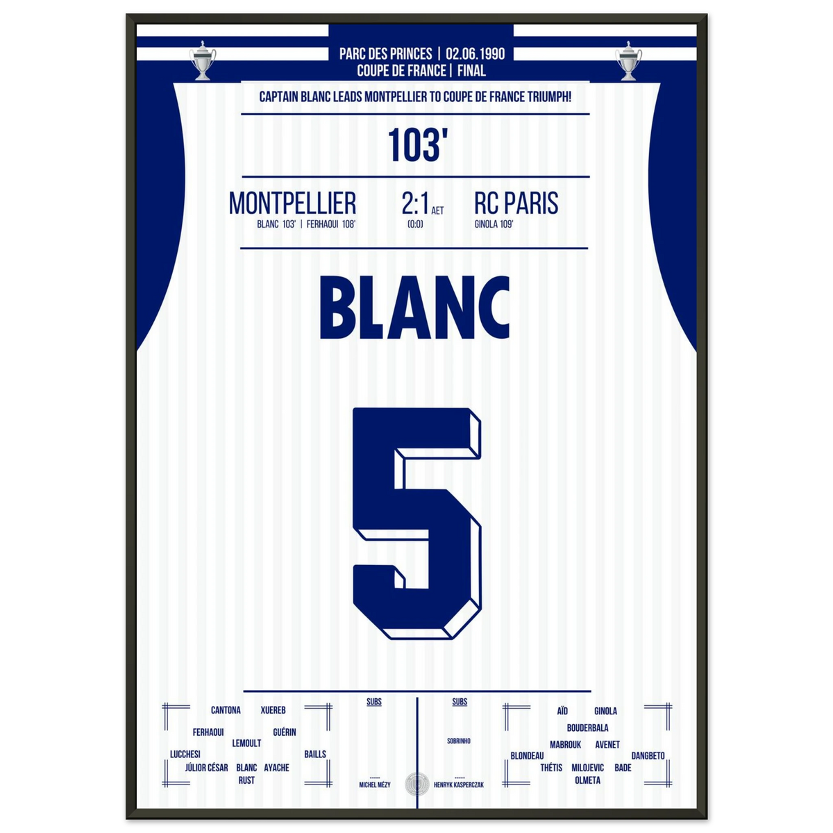 Blanc shoots Montpellier to cup victory in 1990