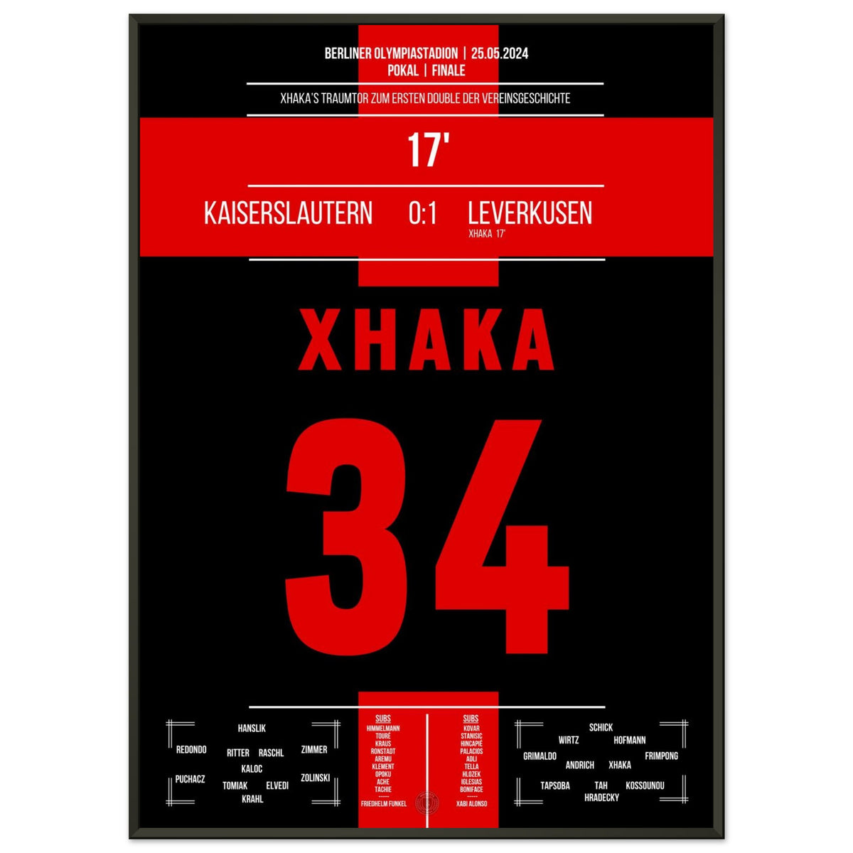 El gol soñado de Xhaka en el primer doblete de la historia del club de Leverkusen.
