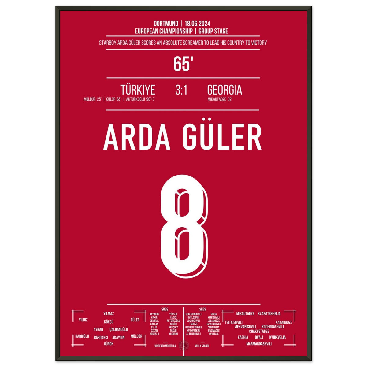 Arda Güler anota un gol de ensueño que lleva a su país a la victoria contra Georgia.